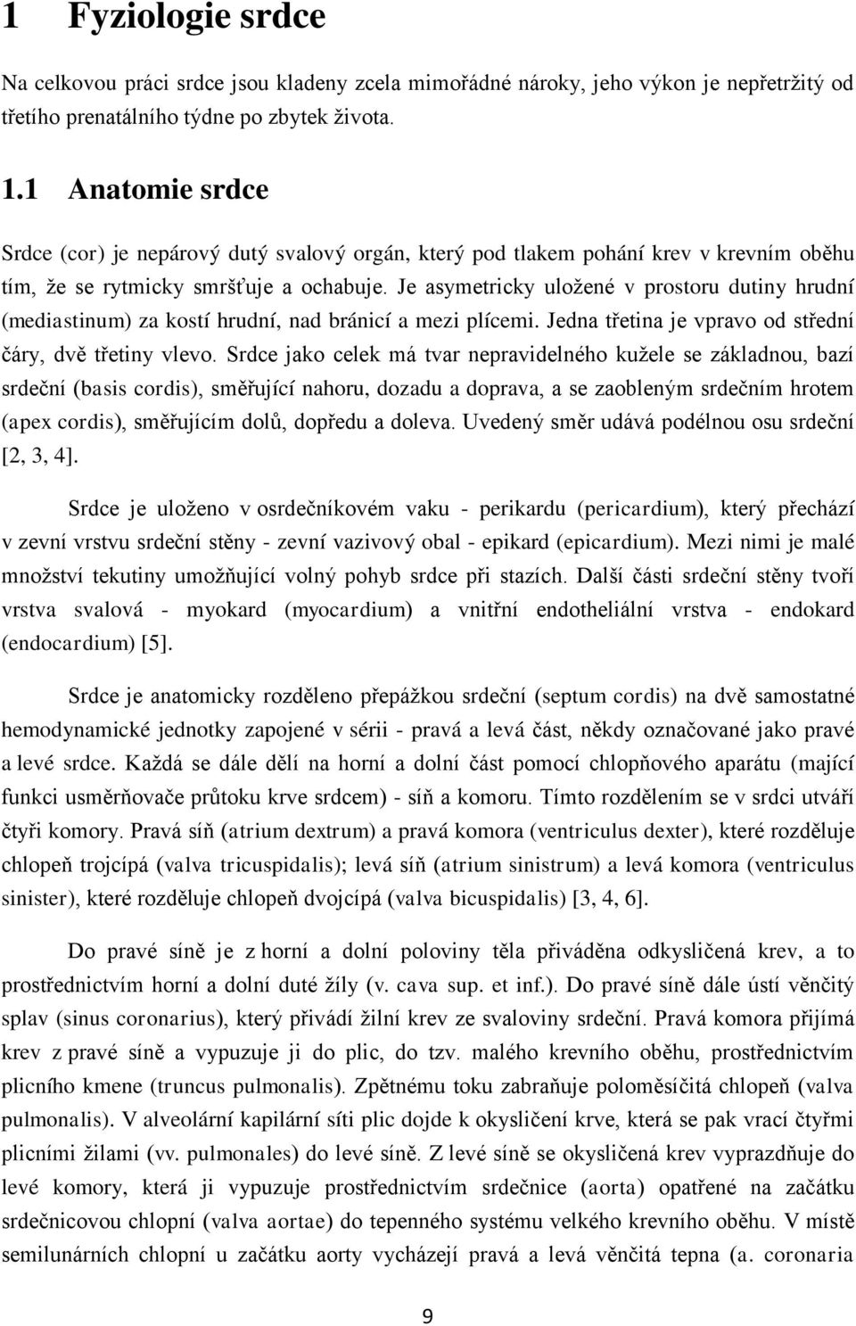 Je asymetricky uložené v prostoru dutiny hrudní (mediastinum) za kostí hrudní, nad bránicí a mezi plícemi. Jedna třetina je vpravo od střední čáry, dvě třetiny vlevo.