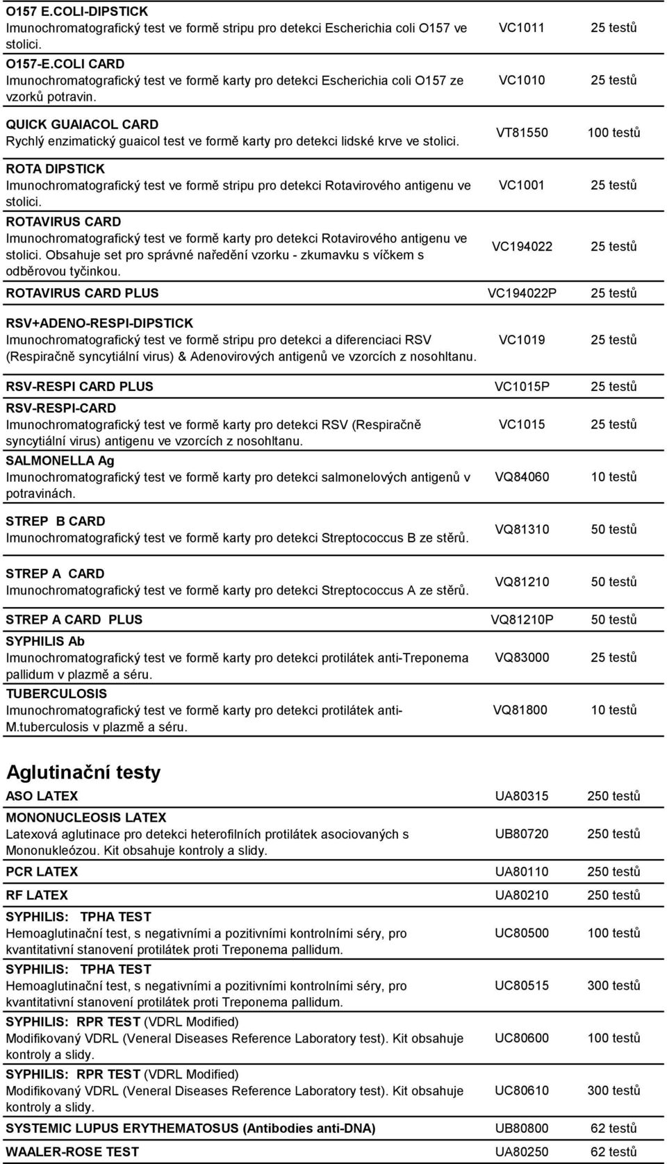 QUICK GUAIACOL CARD Rychlý enzimatický guaicol test ve formě karty pro detekci lidské krve ve stolici.