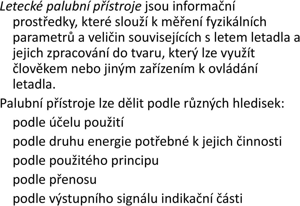 ovládání letadla.