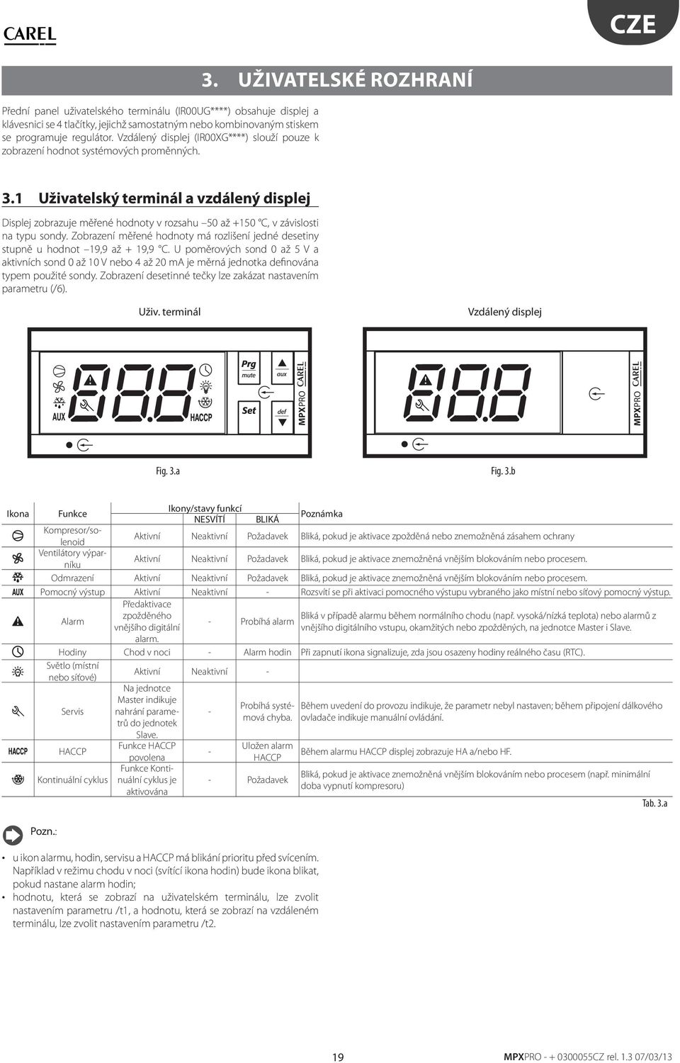 1 Uživaelský erminál a vzdálený displej Displej zobrazuje měřené hodnoy v rozsahu 50 až +150 C, v závislosi na ypu sondy.