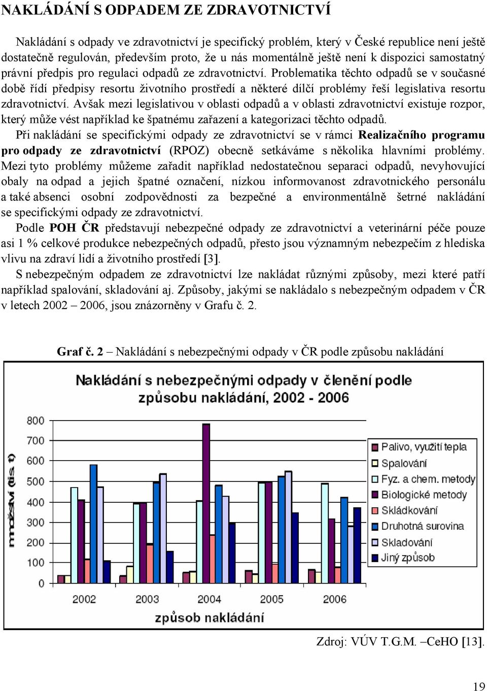 Problematika těchto odpadů se v současné době řídí předpisy resortu životního prostředí a některé dílčí problémy řeší legislativa resortu zdravotnictví.