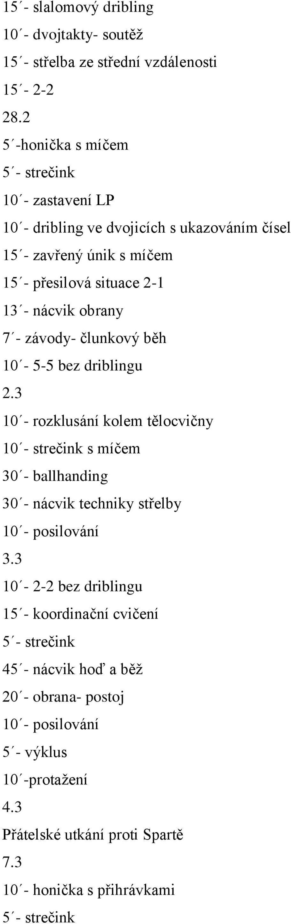 obrany 7 - závody- člunkový běh 10-5-5 bez driblingu 2.