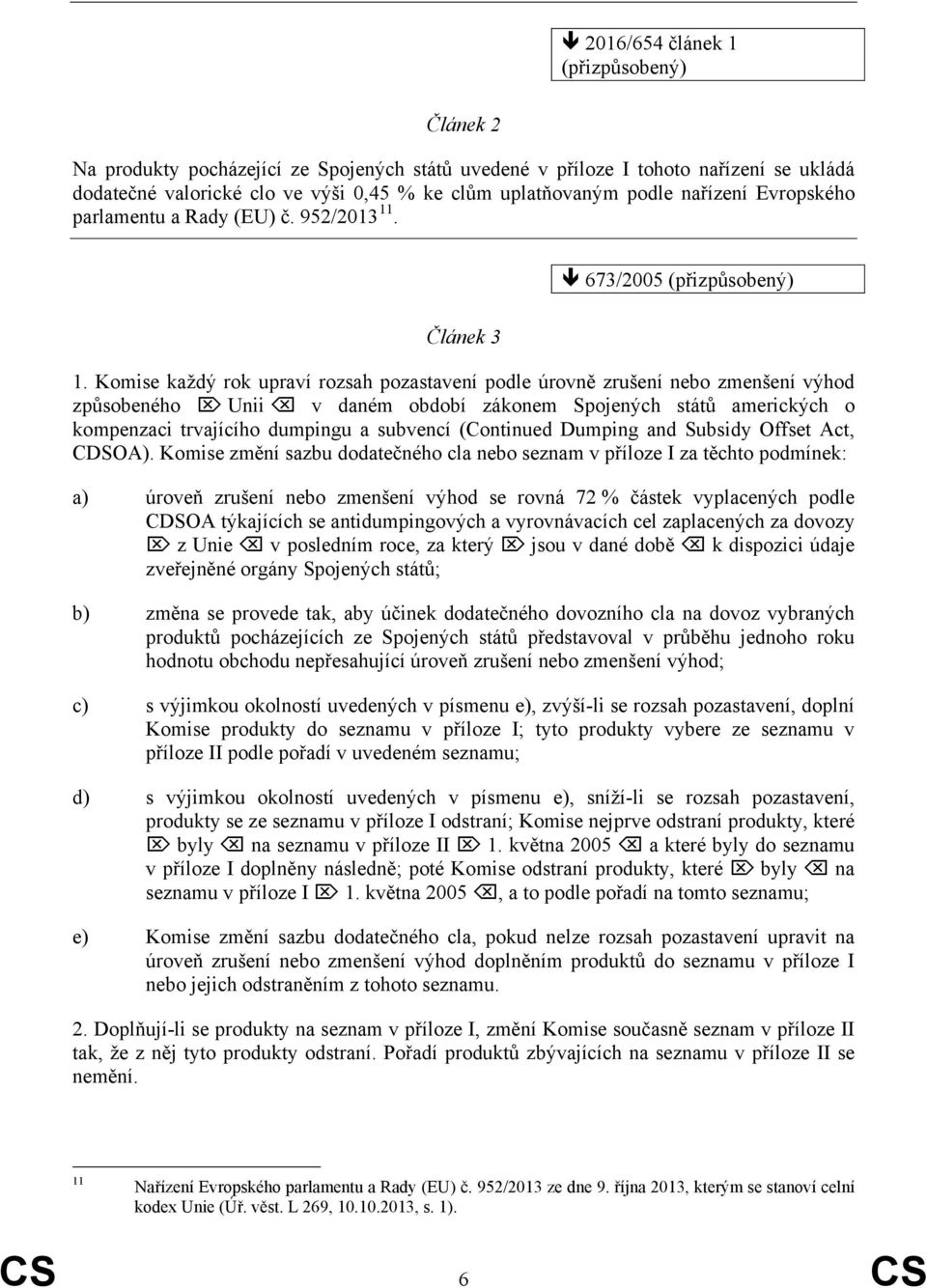 Komise každý rok upraví rozsah pozastavení podle úrovně zrušení nebo zmenšení výhod způsobeného Unii v daném období zákonem Spojených států amerických o kompenzaci trvajícího dumpingu a subvencí