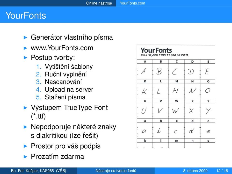 Stažení písma Výstupem TrueType Font (*.