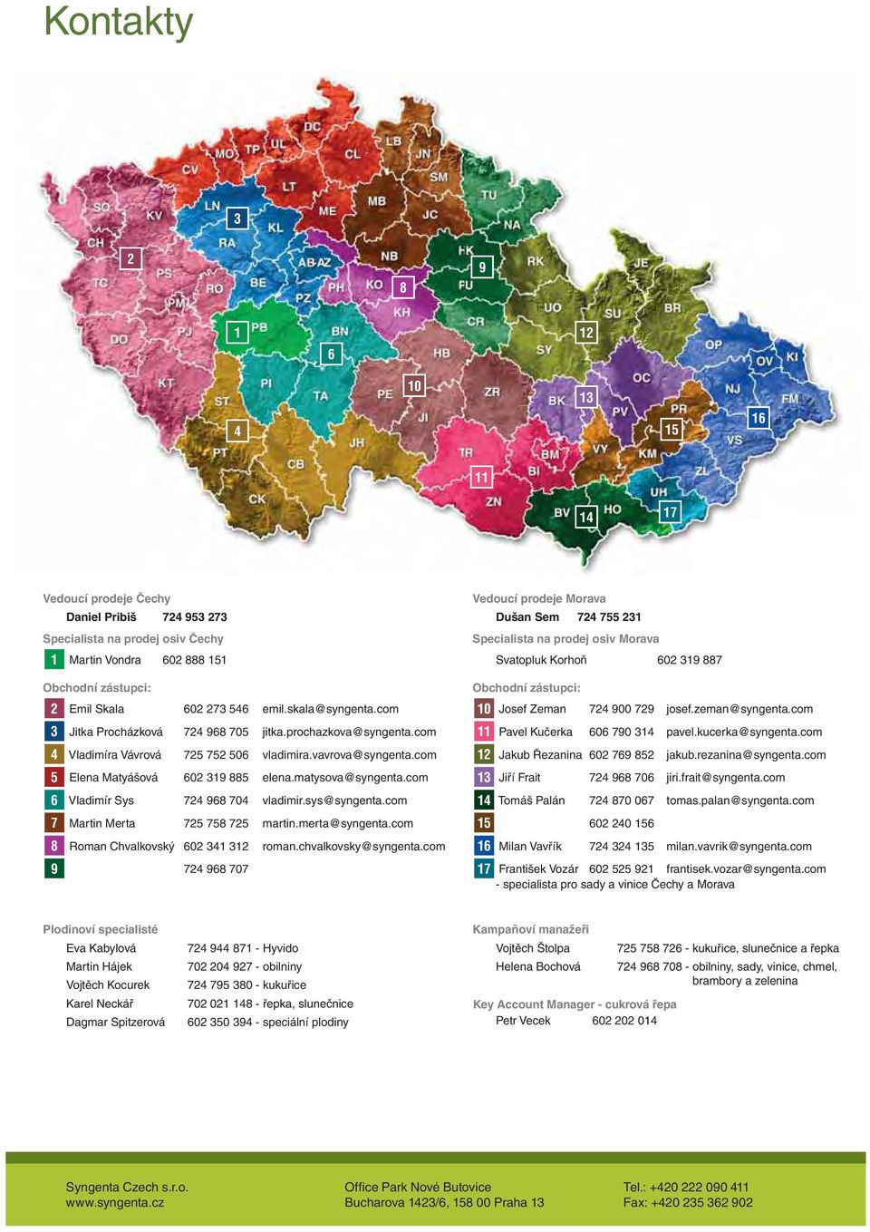 matysova@syngenta.com 6 Vladimír Sys 724 968 704 vladimir.sys@syngenta.com 7 Martin Merta 725 758 725 martin.merta@syngenta.com 8 Roman Chvalkovský 602 341 312 roman.chvalkovsky@syngenta.