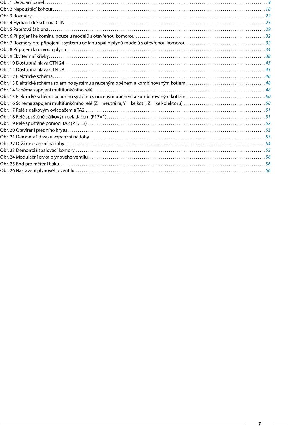 9 Ekvitermní křivky...38 Obr. 10 Dostupná hlava CTN 24...45 Obr. 11 Dostupná hlava CTN 28...45 Obr. 12 Elektrické schéma...46 Obr.