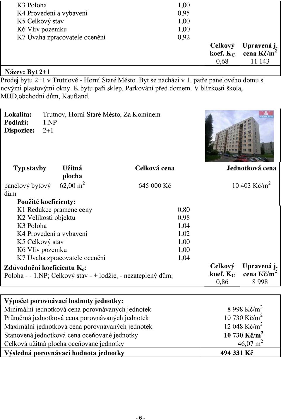 V blízkosti škola, MHD,obchodní dům, Kaufland. Lokalita: Trutnov, Horní Staré Město, Za Komínem Podlaží: 1.