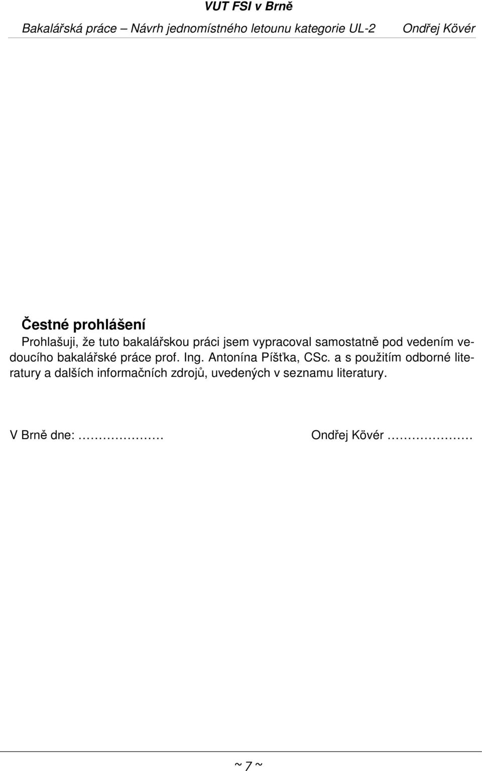 Ing. Antonína Píšťka, CSc.