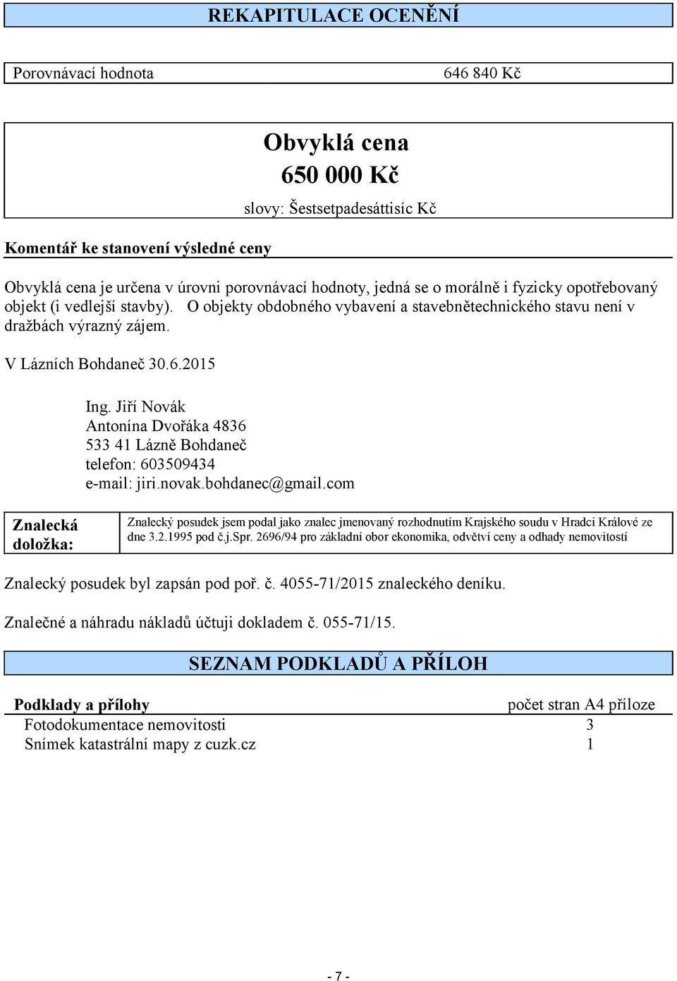 Jiří Novák Antonína Dvořáka 4836 533 41 Lázně Bohdaneč telefon: 603509434 e-mail: jiri.novak.bohdanec@gmail.