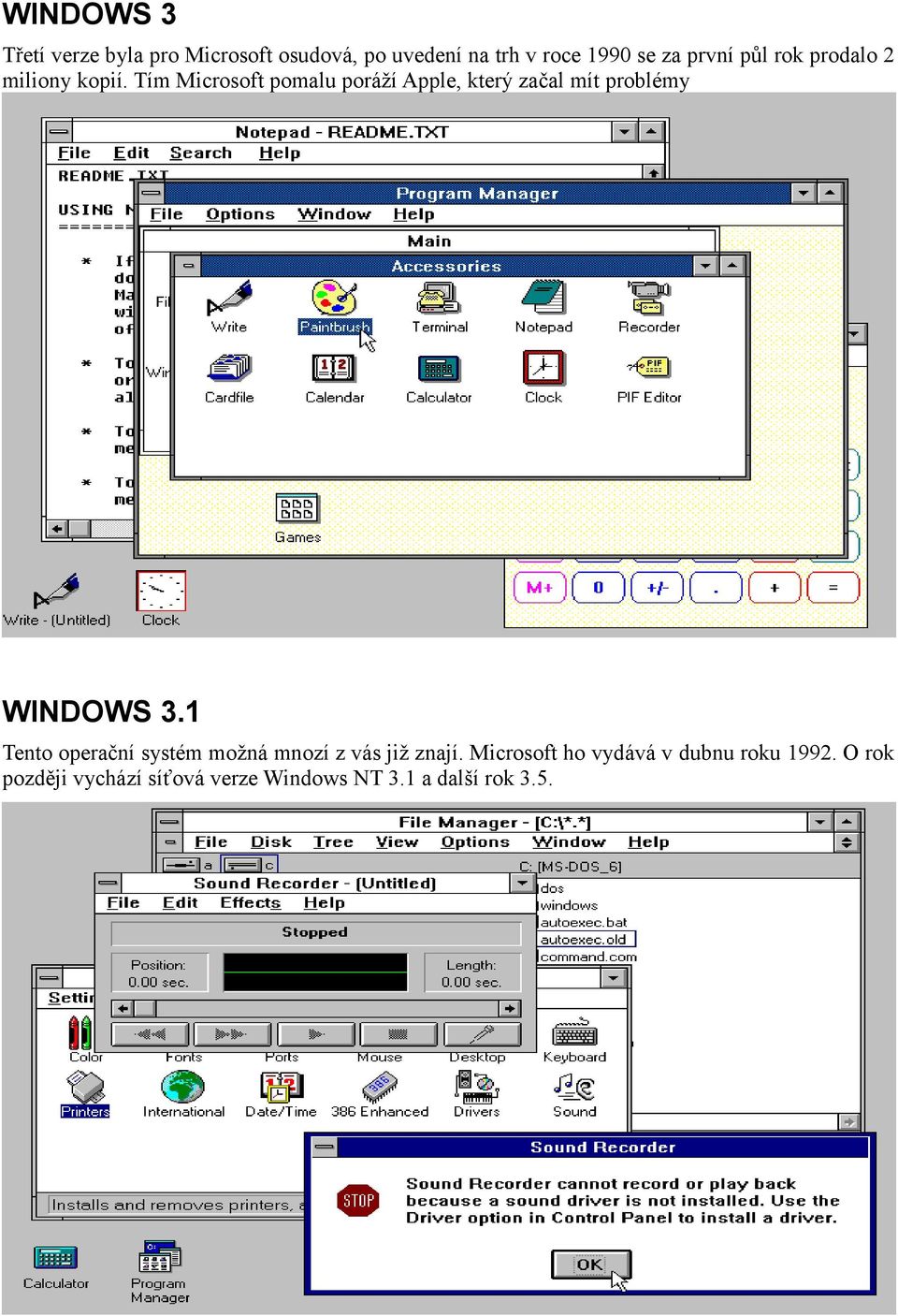 Tím Microsoft pomalu poráží Apple, který začal mít problémy WINDOWS 3.