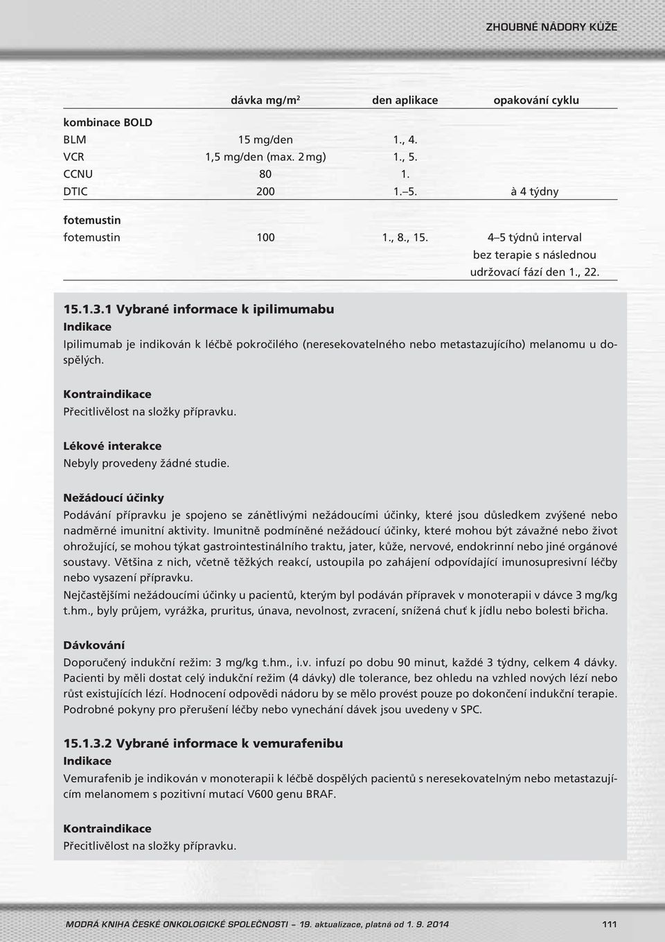 1 Vybrané informace k ipilimumabu Ipilimumab je indikován k léčbě pokročilého (neresekovatelného nebo metastazujícího) melanomu u dospělých. Přecitlivělost na složky přípravku.