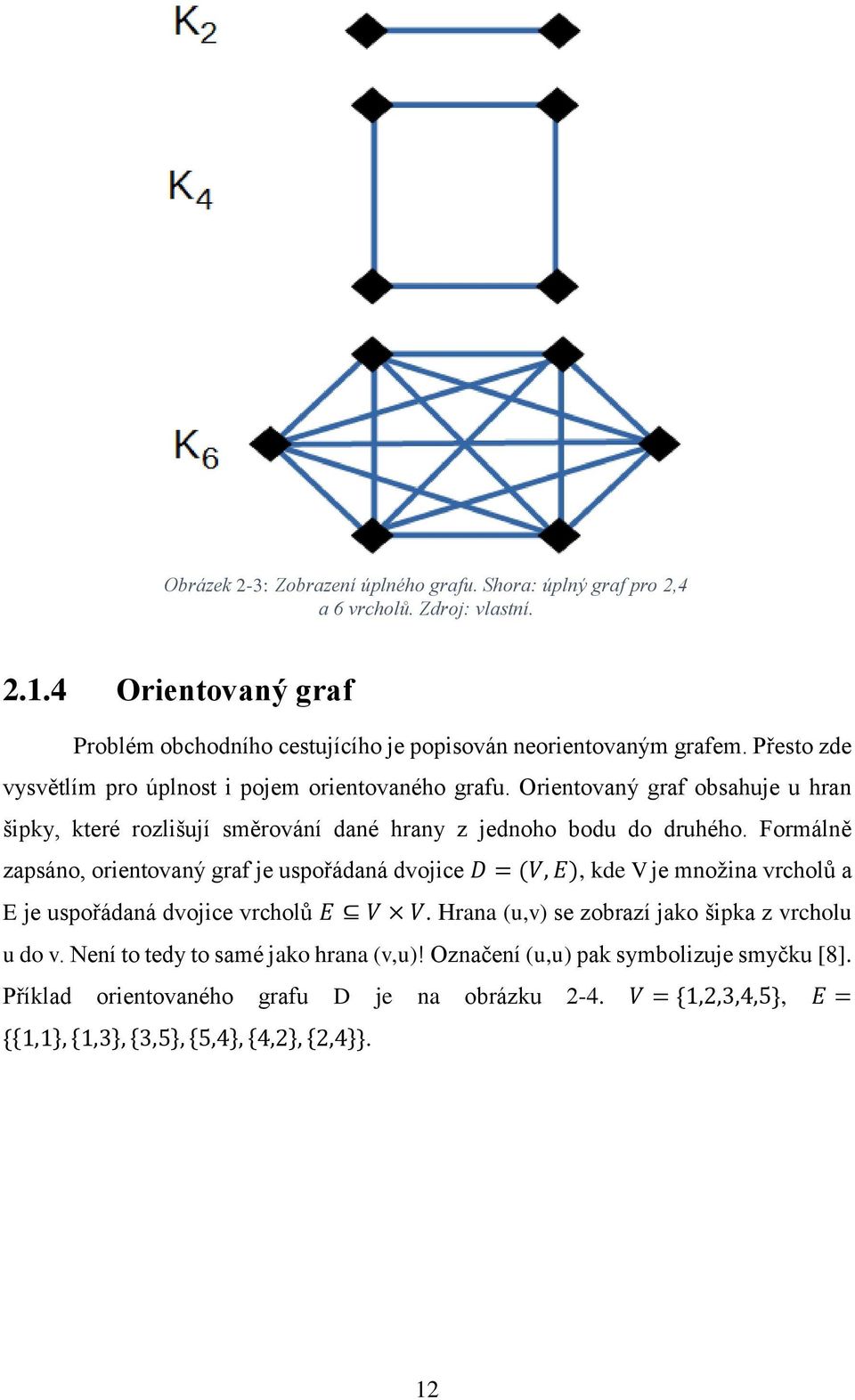 Formálně zapsáno, orientovaný graf je uspořádaná dvojice D = (V, E), kde V je množina vrcholů a E je uspořádaná dvojice vrcholů E V V.