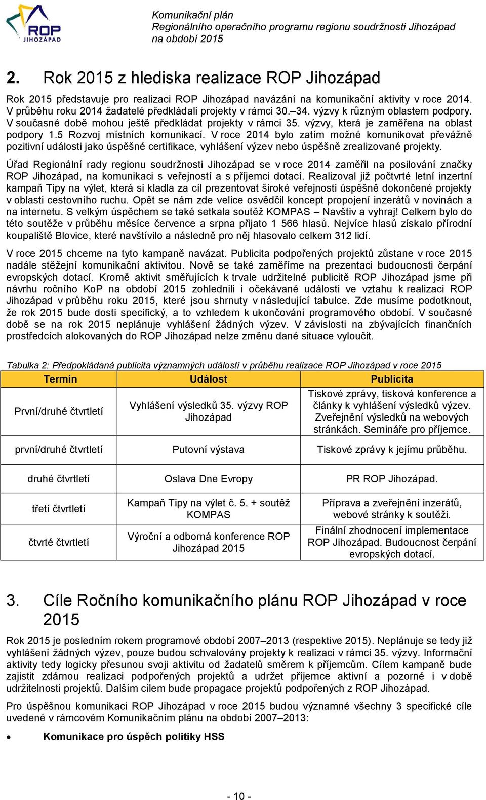 V roce 2014 bylo zatím možné komunikovat převážně pozitivní události jako úspěšné certifikace, vyhlášení výzev nebo úspěšně zrealizované projekty.