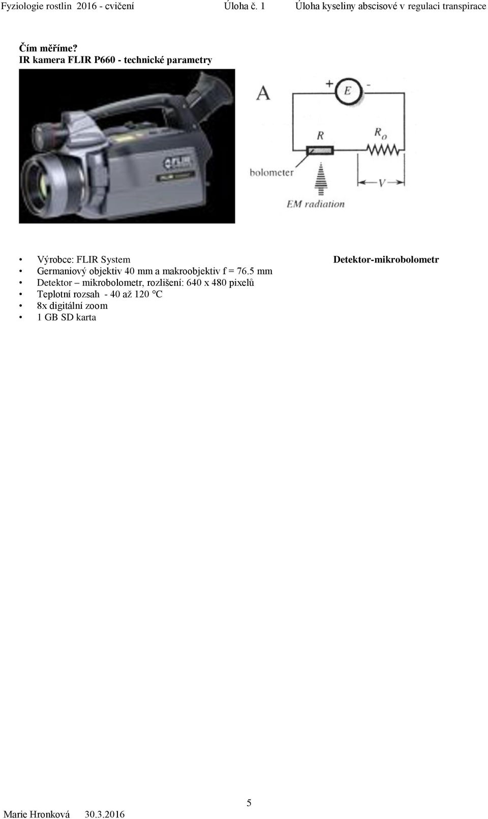 Detektor-mikrobolometr Germaniový objektiv 40 mm a makroobjektiv f