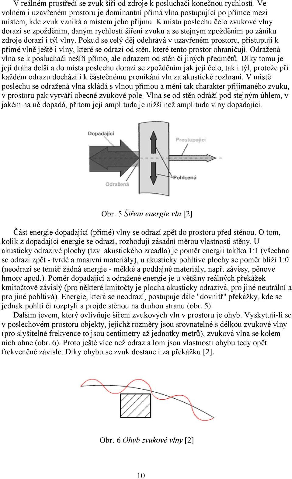K místu poslechu čelo zvukové vlny dorazí se zpožděním, daným rychlostí šíření zvuku a se stejným zpožděním po zániku zdroje dorazí i týl vlny.