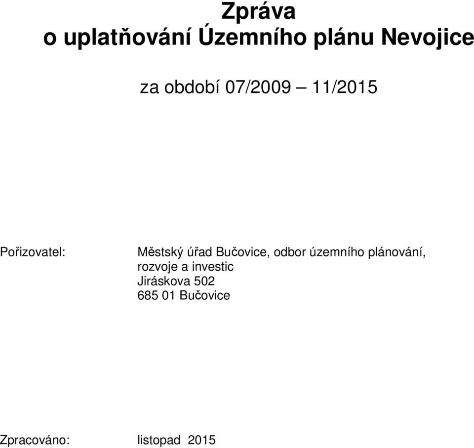 Bučovice, odbor územního plánování, rozvoje a