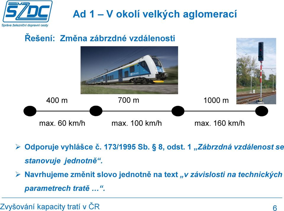 173/1995 Sb. 8, odst. 1 Zábrzdná vzdálenost se stanovuje jednotně.