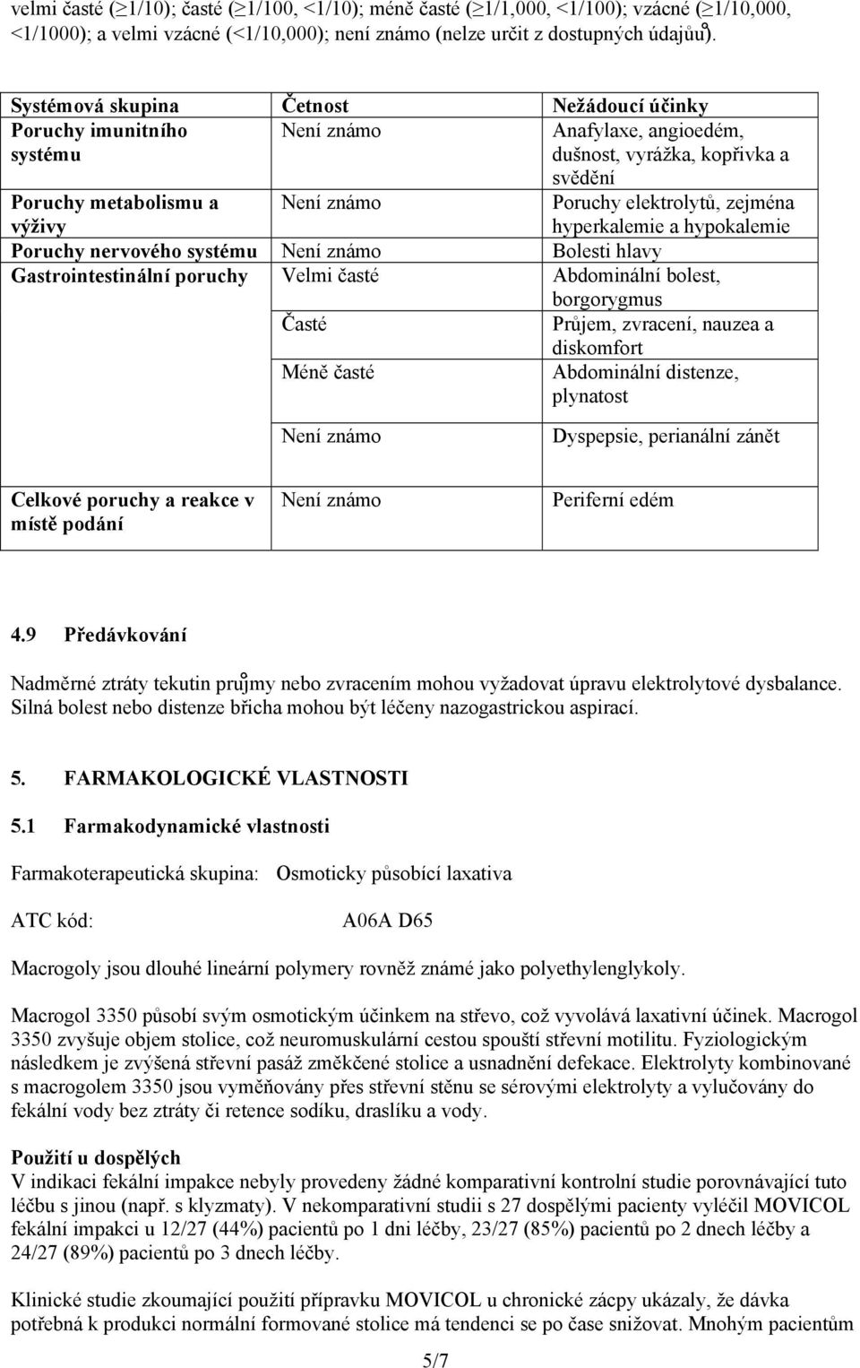 Poruchy metabolismu a Není známo výživy Poruchy nervového systému Není známo Bolesti hlavy Gastrointestinální poruchy Velmi časté Abdominální bolest, borgorygmus Časté Méně časté Průjem, zvracení,