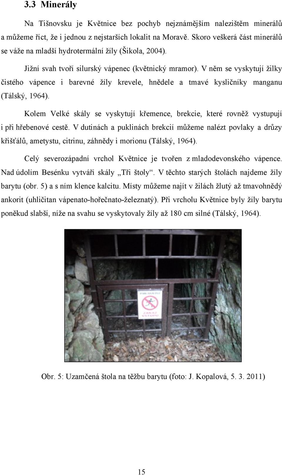 V něm se vyskytují ţilky čistého vápence i barevné ţíly krevele, hnědele a tmavé kysličníky manganu (Tálský, 1964).