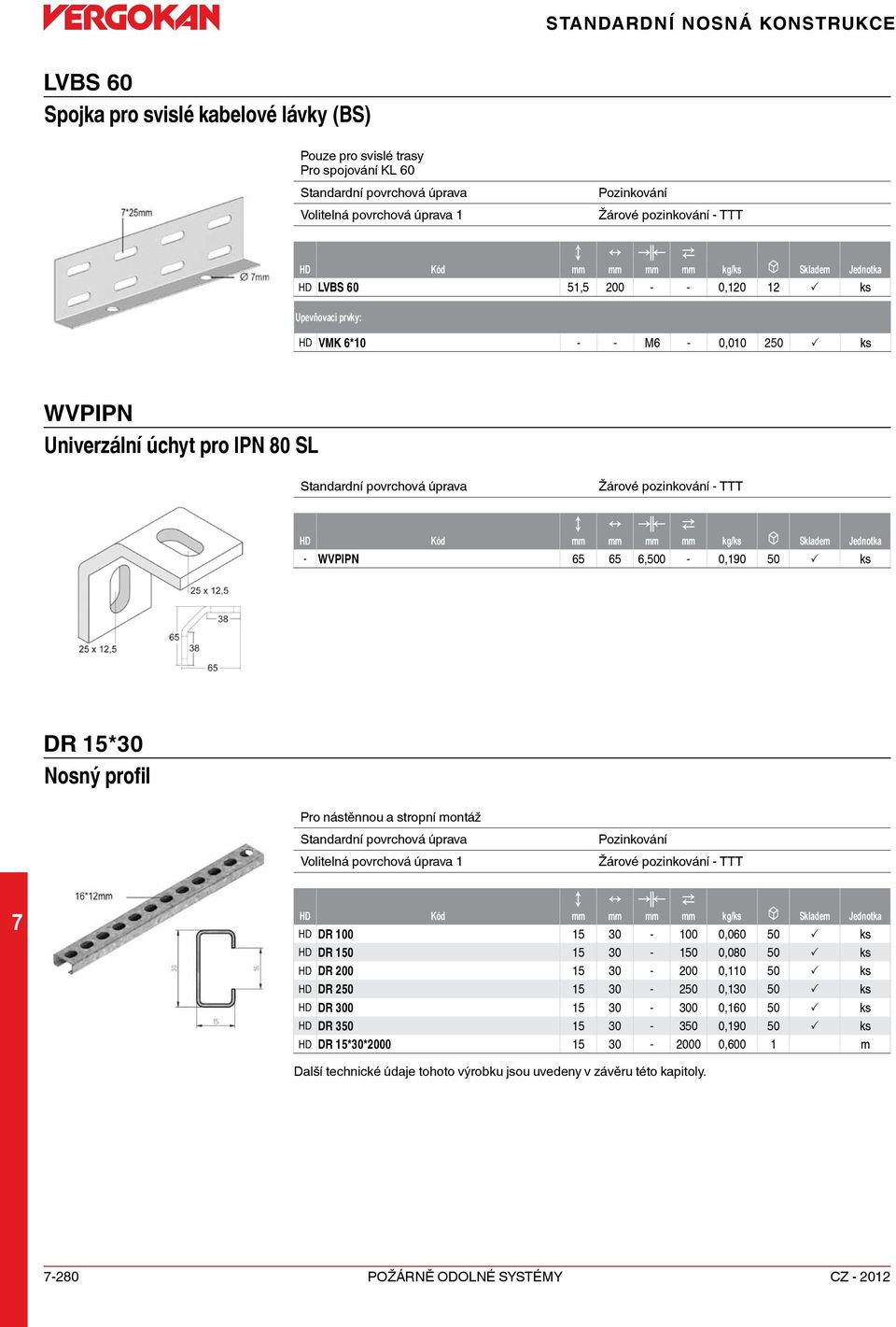 stropní montáž Volitelná povrchová úprava 1 kg/ks u Skladem Jednotka DR 100 15 30-100 0,060 50 P ks DR 150 15 30-150 0,080 50 P ks DR 00 15 30-00 0,110 50 P ks DR 50 15 30-50 0,130 50 P ks DR