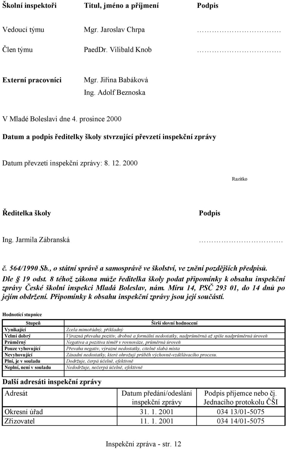 , o státní správě a samosprávě ve školství, ve znění pozdějších předpisů. Dle 19 odst.