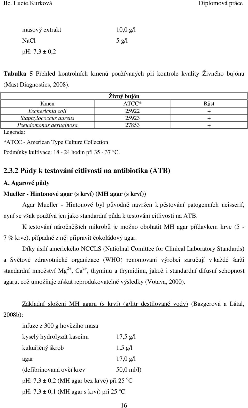 2.3.2 Půdy k testování citlivosti na antibiotika (ATB) A.