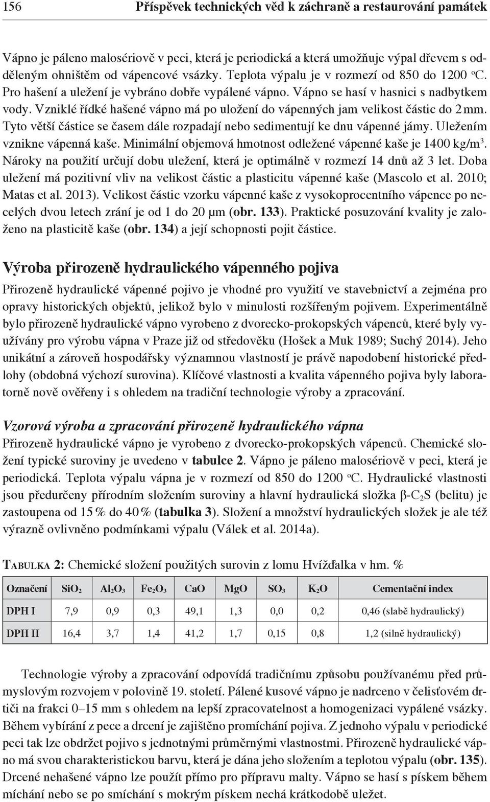 Vzniklé řídké hašené vápno má po uložení do vápenných jam velikost částic do 2 mm. Tyto větší částice se časem dále rozpadají nebo sedimentují ke dnu vápenné jámy. Uležením vznikne vápenná kaše.