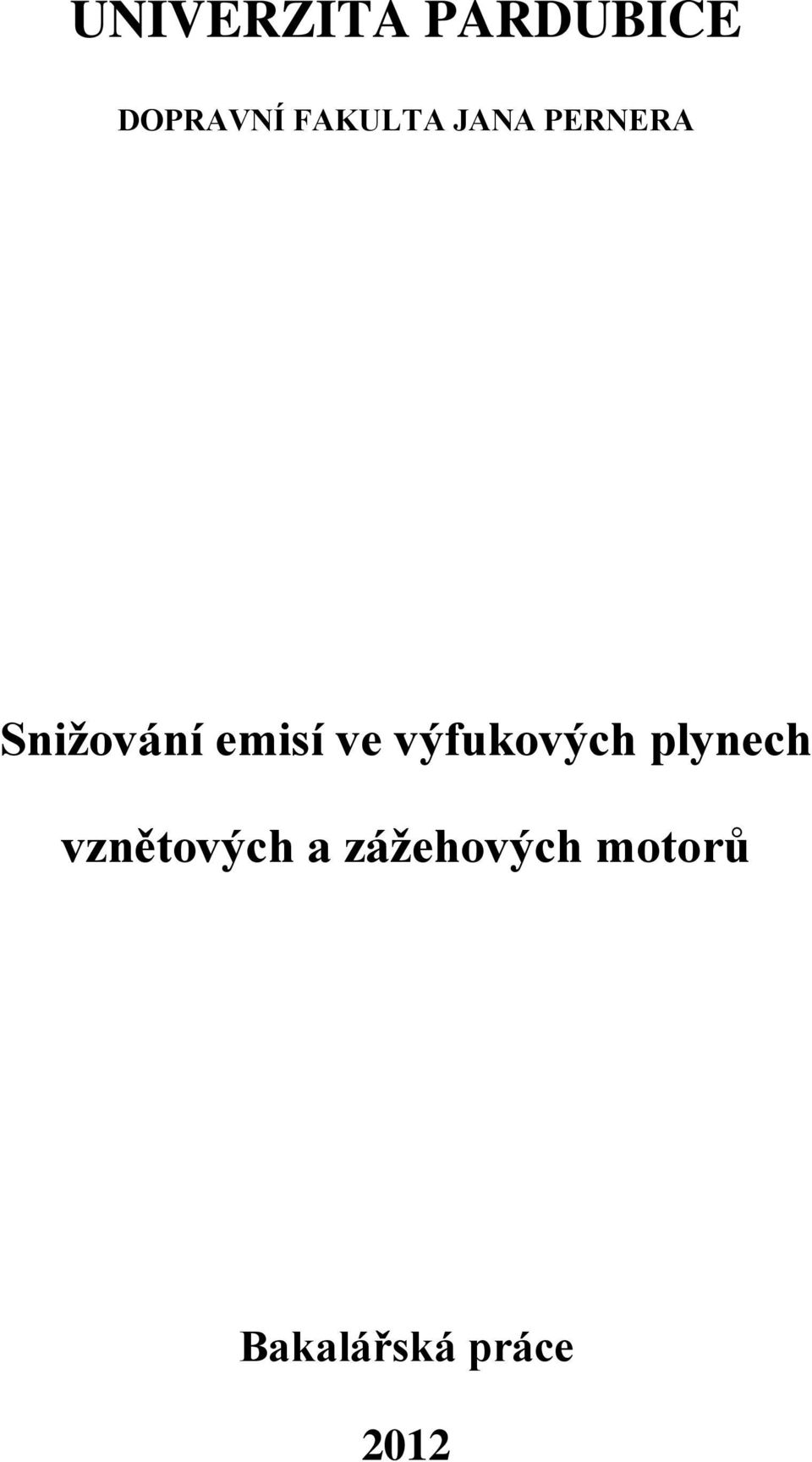 emisí ve výfukových plynech