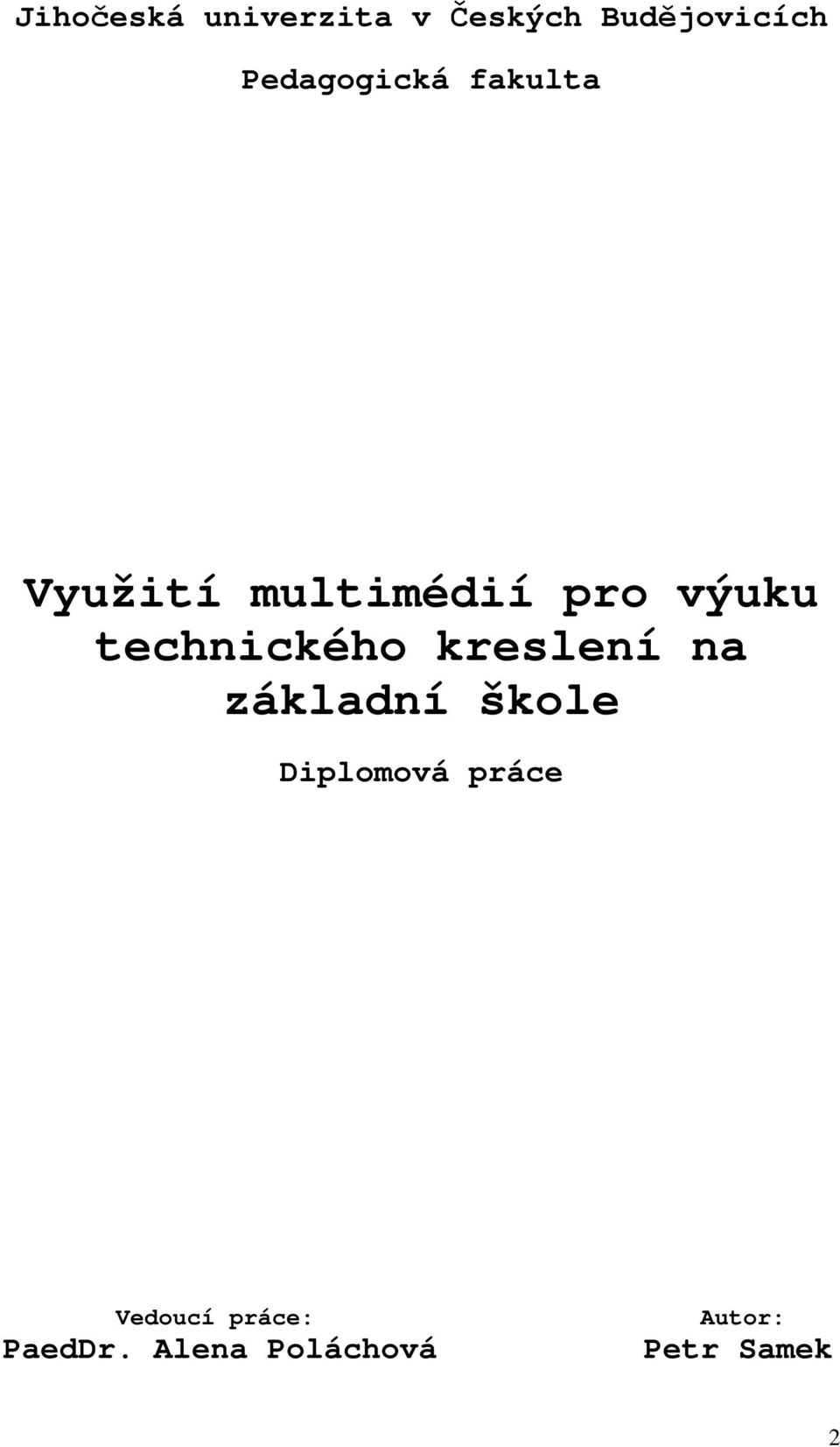 technického kreslení na základní škole Diplomová