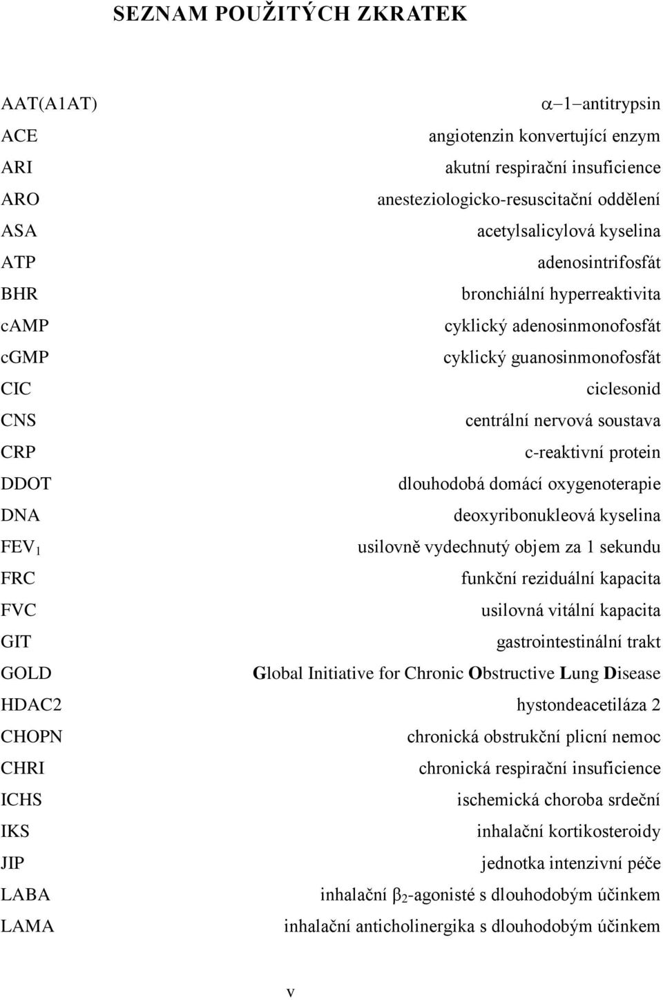 dlouhodobá domácí oxygenoterapie DNA deoxyribonukleová kyselina FEV 1 usilovně vydechnutý objem za 1 sekundu FRC funkční reziduální kapacita FVC usilovná vitální kapacita GIT gastrointestinální trakt