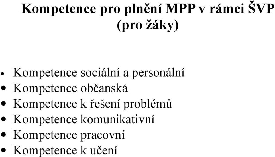 občanská Kompetence k řešení problémů Kompetence