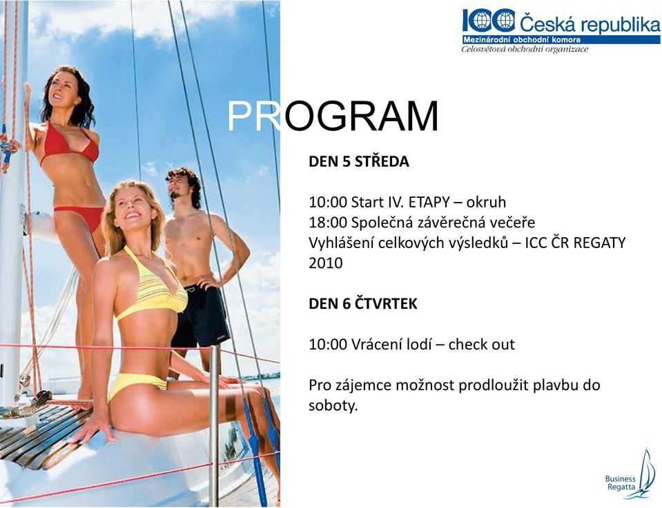 celkových výsledků ICC ČR REGATY 2010 DEN 6 ČTVRTEK