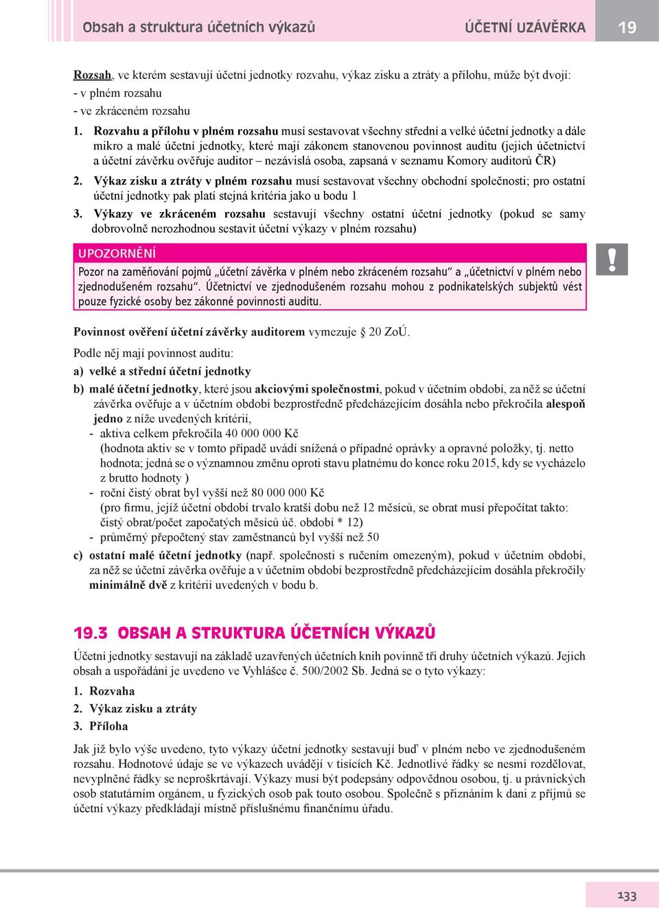 účetní závěrku ověřuje auditor nezávislá osoba, zapsaná v seznamu Komory auditorů ČR) 2.