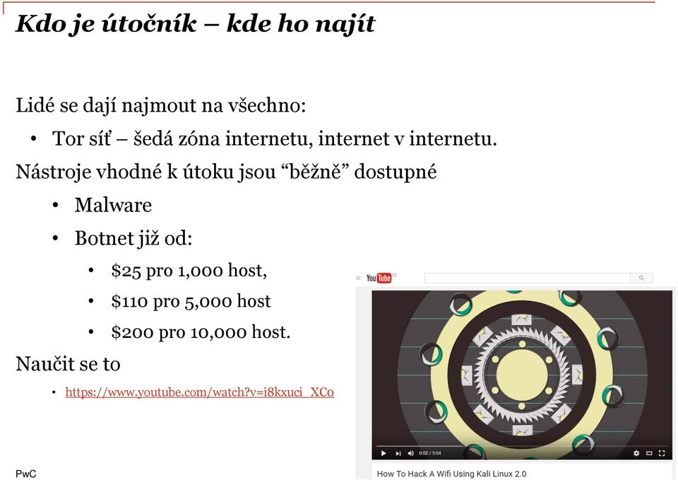 Nástroje vhodné k útoku jsou běžně dostupné Malware Botnet již od: Naučit