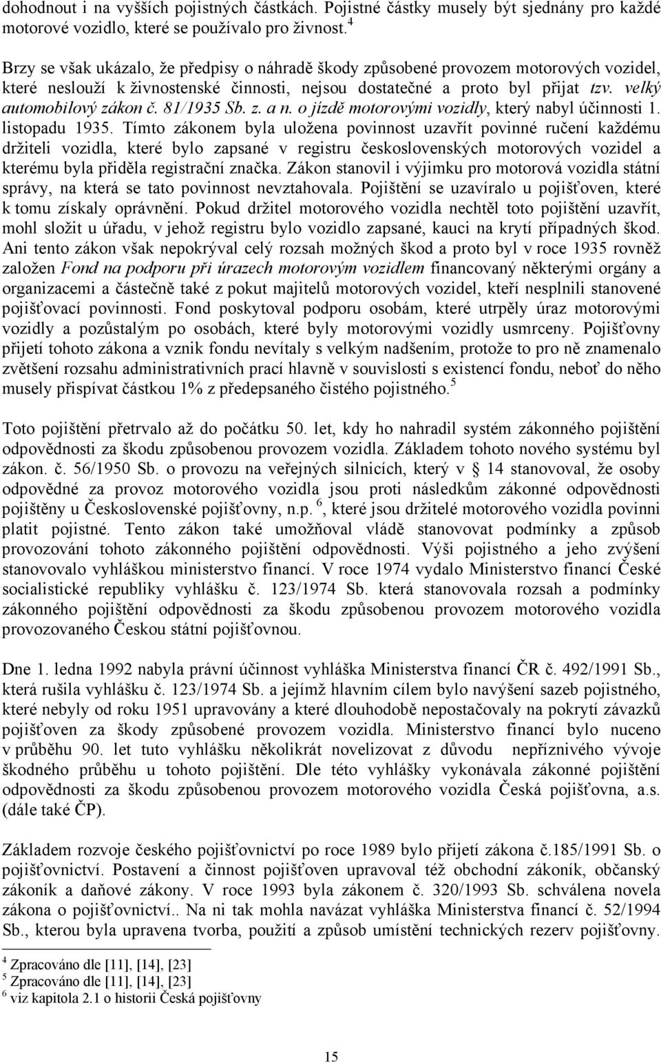 81/1935 Sb. z. a n. o jízdě motorovými vozidly, který nabyl účinnosti 1. listopadu 1935.