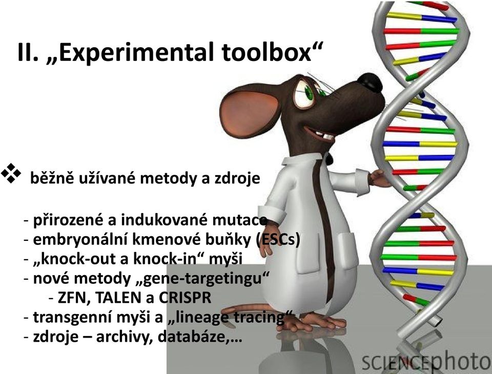a knock-in myši - nové metody gene-targetingu - ZFN, TALEN a