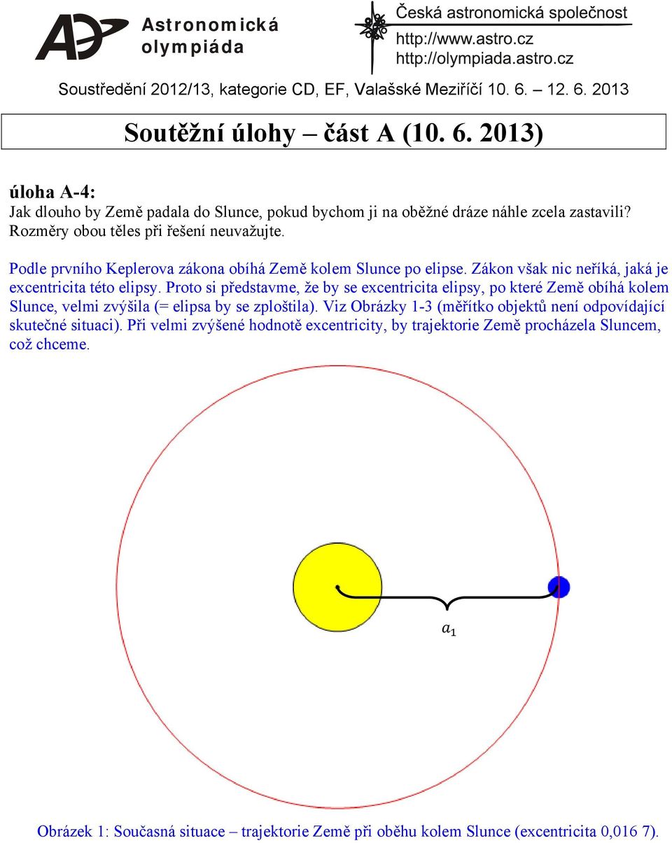 Proto si představme, že by se excentricita elipsy, po které Země obíhá kolem Slunce, velmi zvýšila (= elipsa by se zploštila).