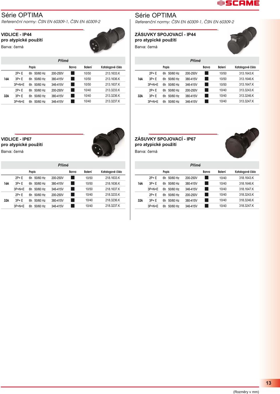 K VIDLICE - IP67 pro atypické použití Barva: černá ZÁSUVKY SPOJOVACÍ - IP67 pro atypické použití Barva: černá 218.1633.K 218.