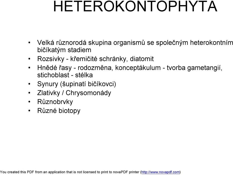 Hnědé řasy - rodozměna, konceptákulum - tvorba gametangií, stichoblast -