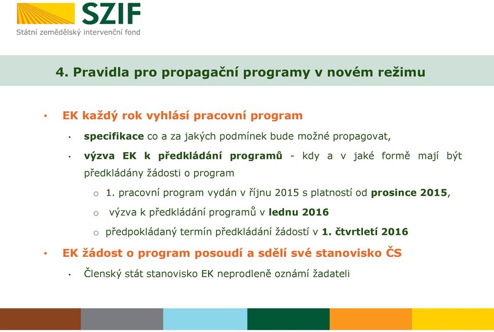 pracovní program vydán v říjnu 2015 s platností od prosince 2015, o výzva k předkládání programů v lednu 2016 o předpokládaný