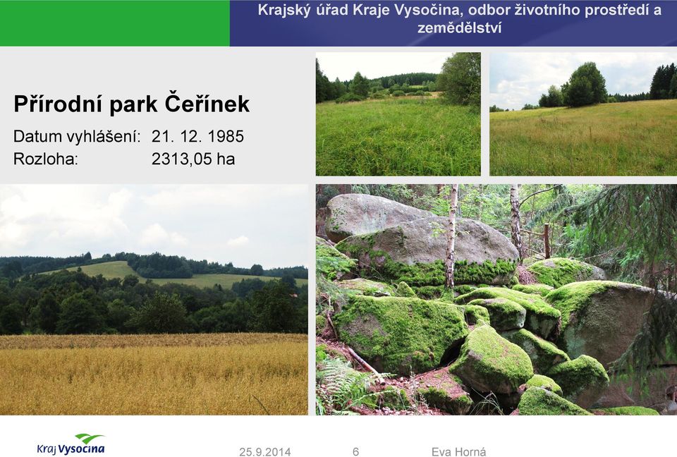 Přírodní park Čeřínek Datum