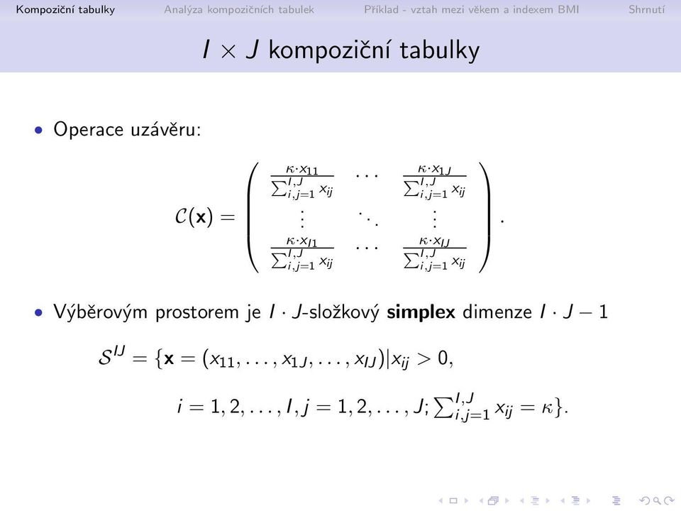 6 1 V 0 5b rov 0 5m prostorem je I J-slo 0 6kov 0 5 simplex dimenze I J 6Σ1 1 S IJ = {x =