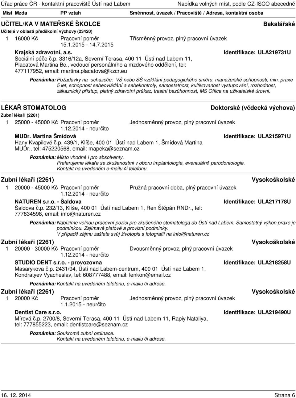 eu Poznámka: Požadavky na uchazeče: VŠ nebo SŠ vzdělání pedagogického směru, manažerské schopnosti, min.