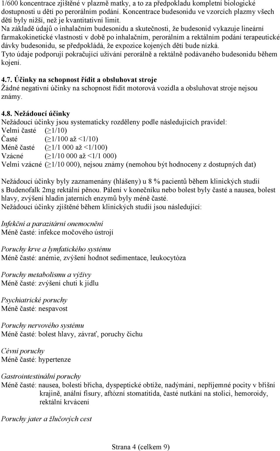 Na základě údajů o inhalačním budesonidu a skutečnosti, že budesonid vykazuje lineární farmakokinetické vlastnosti v době po inhalačním, perorálním a rektálním podání terapeutické dávky budesonidu,