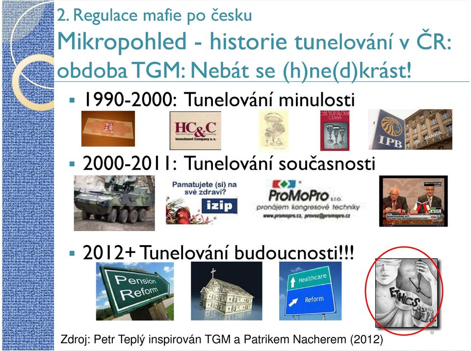 1990-2000: Tunelování minulosti 2000-2011: Tunelování současnosti