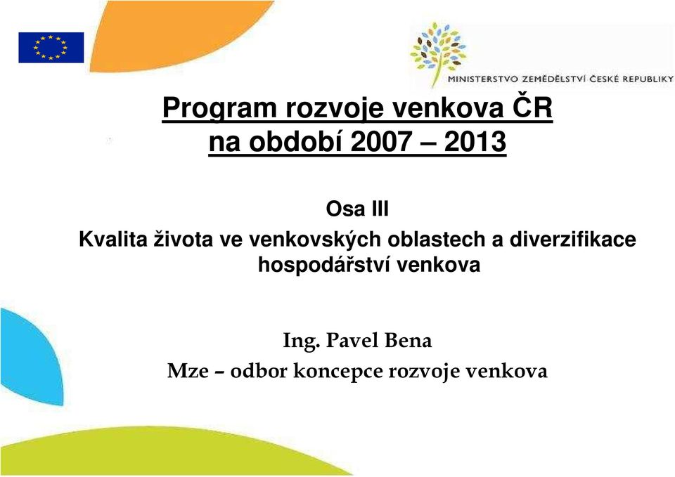 oblastech a diverzifikace hospodářství