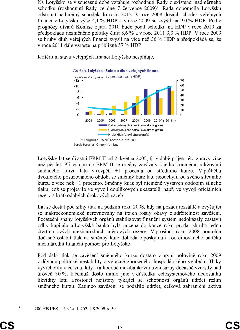 Podle prognózy útvarů Komise z jara 21 bude podíl schodku na HDP v roce 21 za předpokladu nezměněné politiky činit 8,6 % a v roce 211 9,9 % HDP.