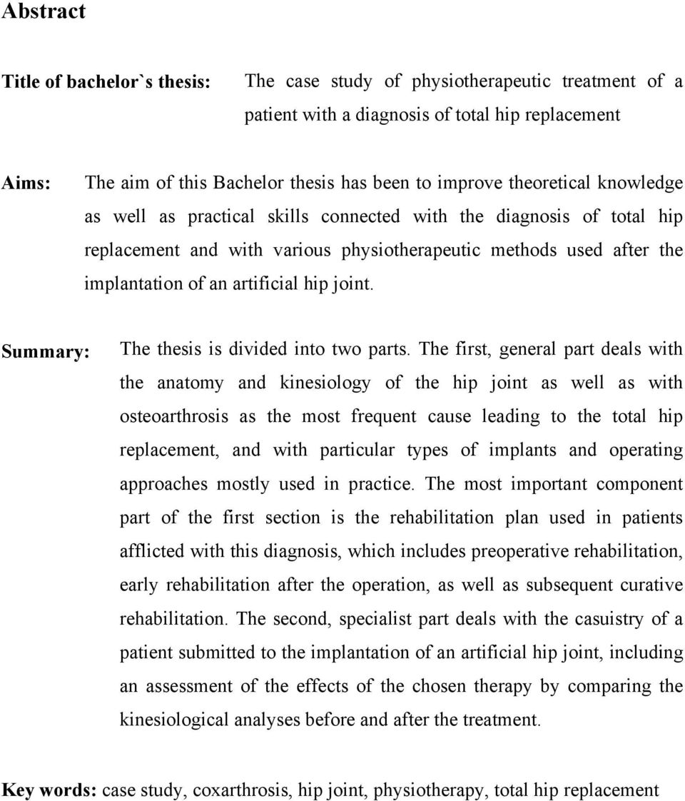 joint. Summary: The thesis is divided into two parts.