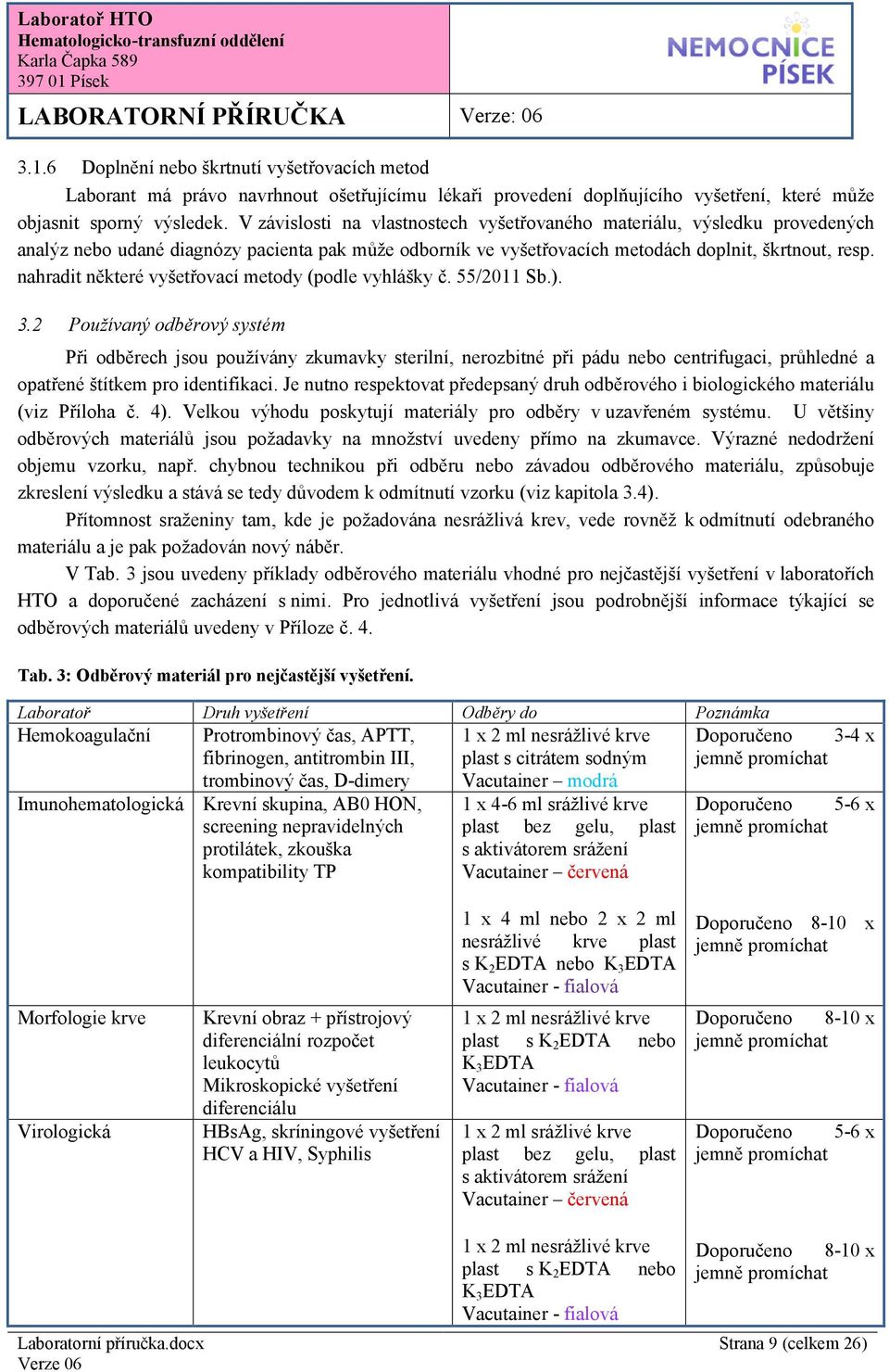 nahradit některé vyšetřovací metody (podle vyhlášky č. 55/2011 Sb.). 3.