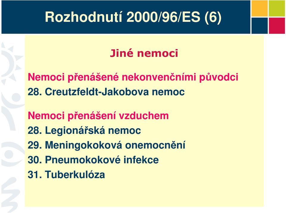 Creutzfeldt-Jakobova nemoc Nemoci přenášení vzduchem 28.